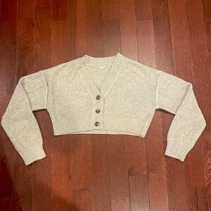 crop tan sweater from garage